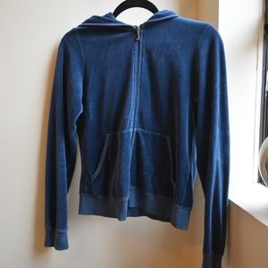 Juicy velvet zip up sweatshirt Size Small Blue